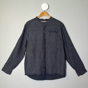 Roamers men's dark blue long sleeve cotton blend button up new medium
